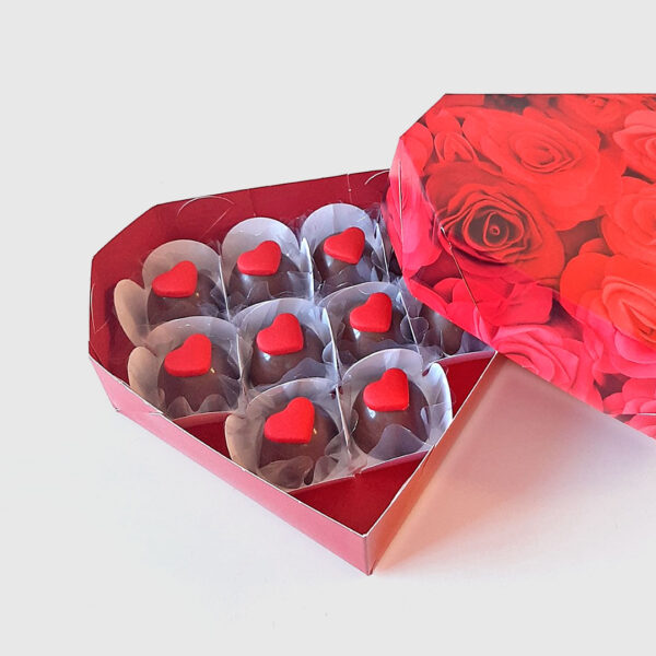 Caixa Coração com 10 Bombons